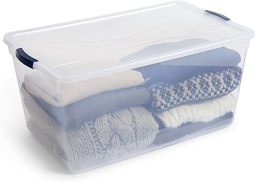 Clear Plastic Storage Bins with Lids, 95 Qt-4 Pack, 4 Count