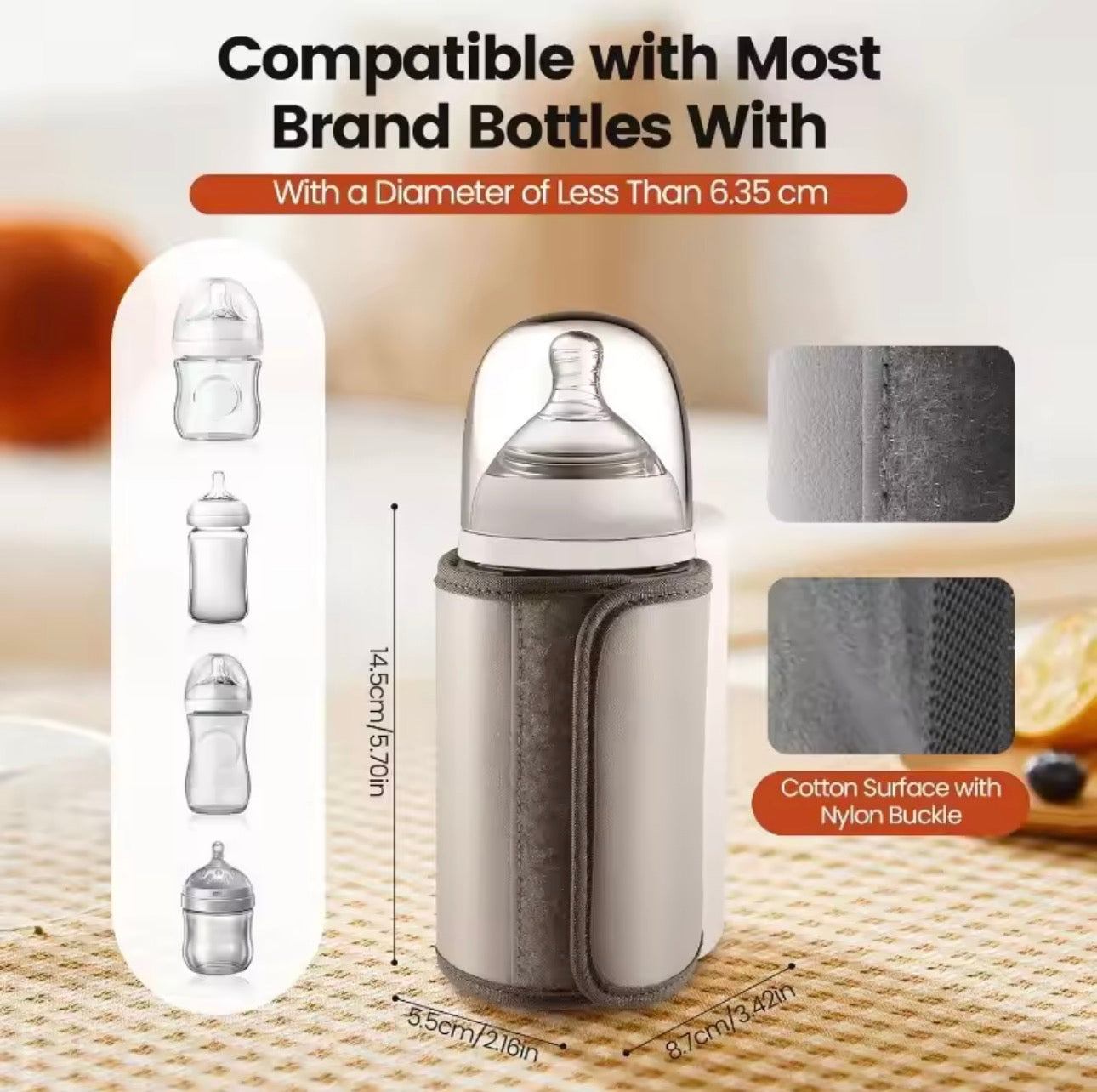 Smart Baby Milk Heater with Digital Temperature Display – Portable Bottle Warmer