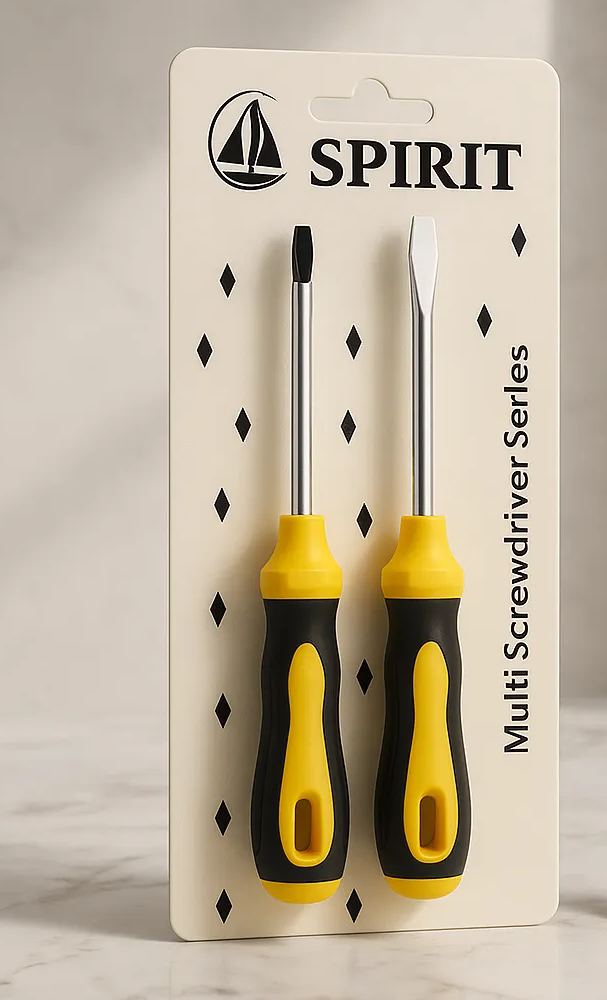 SPIRIT Multi Screwdriver Set – Flat & Phillips Head | Durable Non-Slip Grip