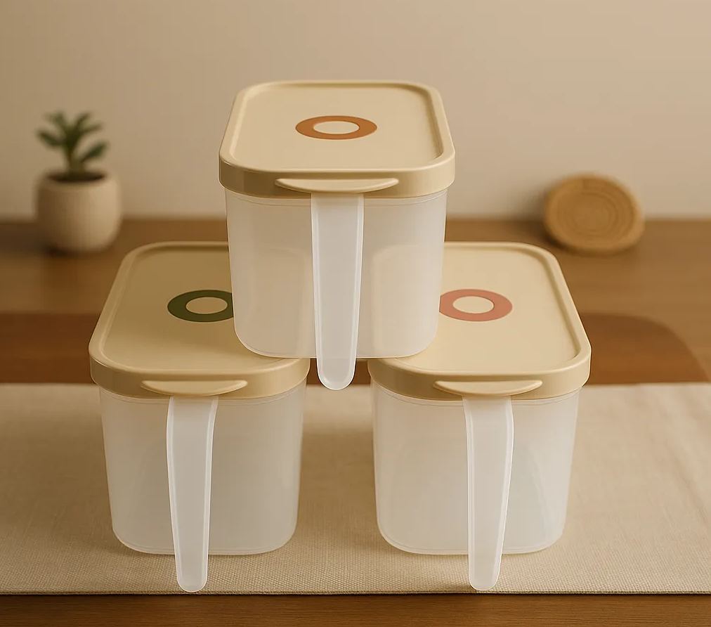 Airtight Fridge Storage Jar with Handle – 1 PC | Large Freezer Organizer Box