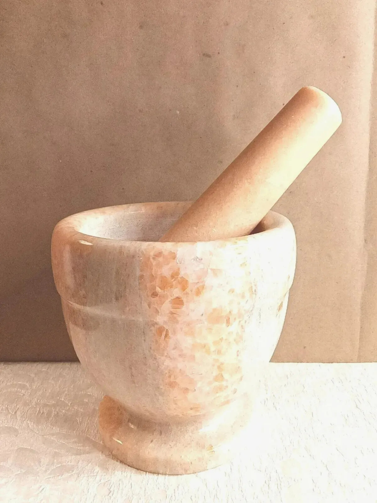 Marble mortar and pestle
