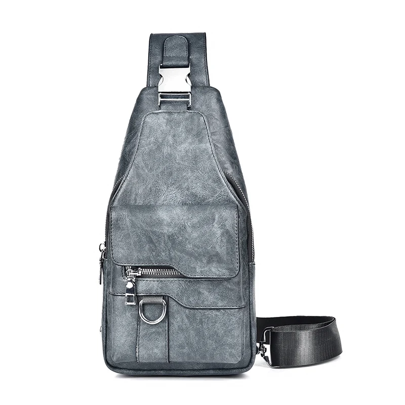 Men's Retro Waterproof Faux Leather Sling Chest Bag – Water-Resistant, Intelligent Storage & Ergonomic Comfort