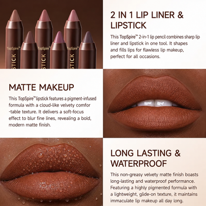 TopSpire™ Luxury Matte Lipstick – Soft Velvet Finish & All-Day Color
