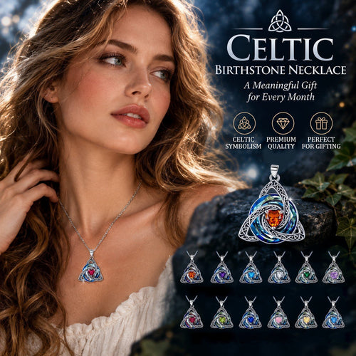 🔥 Last Day 50% OFF –♾️💖Birthstone Celtic Knot Necklace for Women