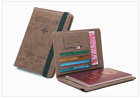 Vintage PU Leather Passport Holder and Travel Wallet – Multi Card Organizer with Cash Pocket for Men & Women