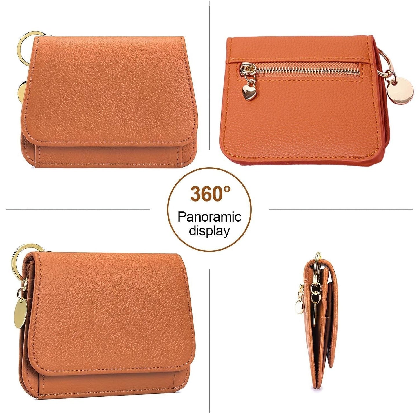 RFID Short Wallets for Women – Fashionable Card Holder with Key Ring & Coin Purse