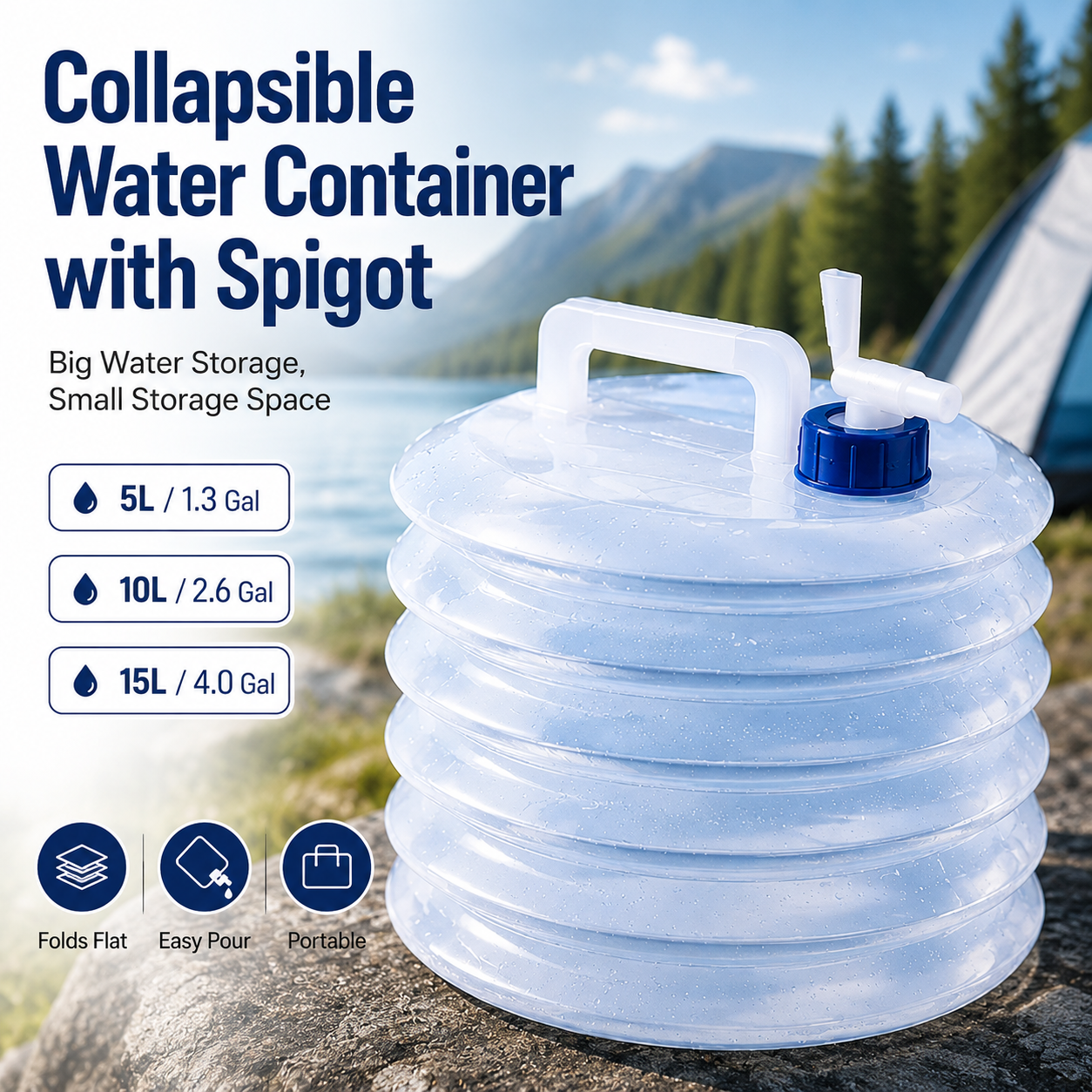☀️ Summer Limited-Time 50% OFF💧 – Collapsible Water Container with Spigot