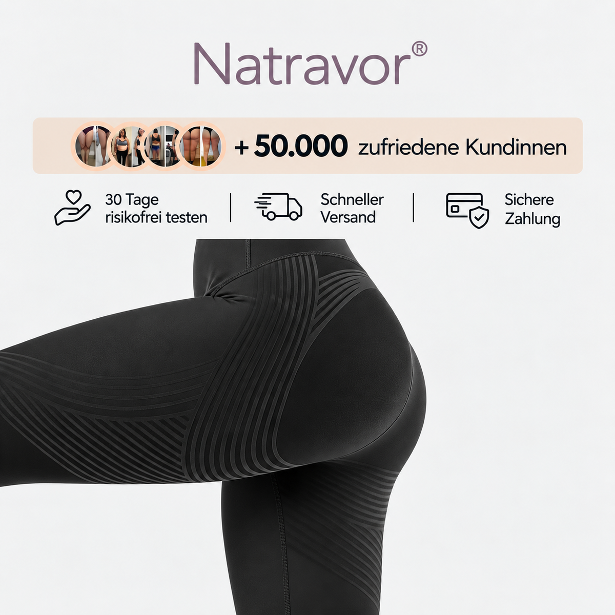 Natravor® Flex Shape Leggings-3-fache Fettverbrennung – Fett wird sogar im Sitzen verbrannt.