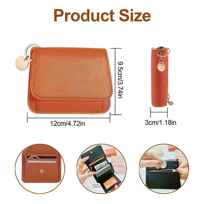 RFID Short Wallets for Women – Fashionable Card Holder with Key Ring & Coin Purse