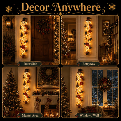 🎄MerryCascade™ Glowing Christmas Door Hanger | 6 Festive Lighted Designs with Warm Glow, Dimensional Details & Space-Saving Vertical Décor ✨