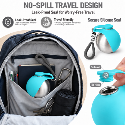 2-in-1 Portable Dog Water Bottle | Leak-Proof Travel Water Bowl for Small Dogs