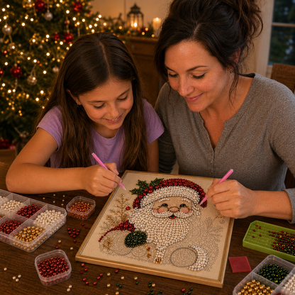🧘Relaxing & Beginner-Friendly - 🎨💎DIY Christmas Pearl Diamond Painting Art Kit