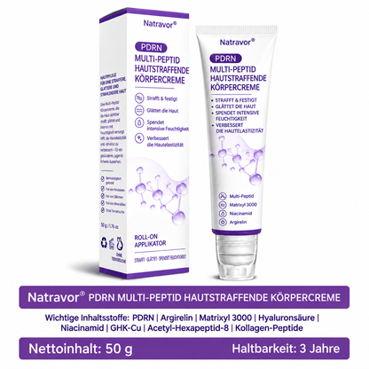 Natravor®🎗️ PDRN Multi-Peptid Massage-Roller-Creme – Anti-Aging Pflege, Feuchtigkeit, Straffung & Lifting für ein glatteres, ebenmäßigeres Hautbild
