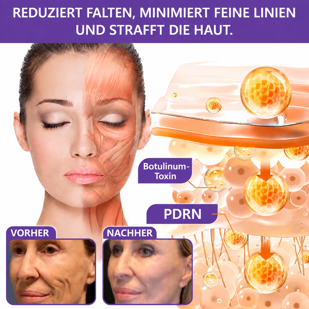 Natravor®🎗️ PDRN Multi-Peptid Massage-Roller-Creme – Anti-Aging Pflege, Feuchtigkeit, Straffung & Lifting für ein glatteres, ebenmäßigeres Hautbild