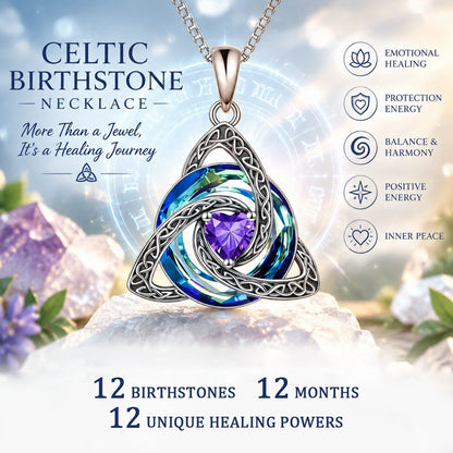 🔥 Last Day 50% OFF –♾️💖Birthstone Celtic Knot Necklace for Women