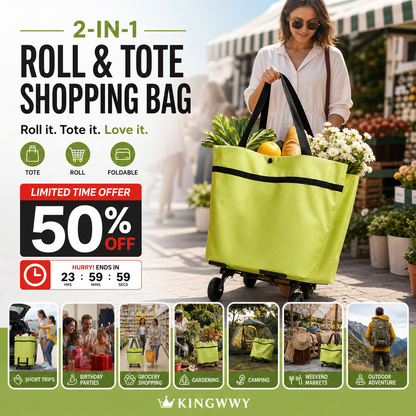 2-in-1 Foldable Shopping Cart