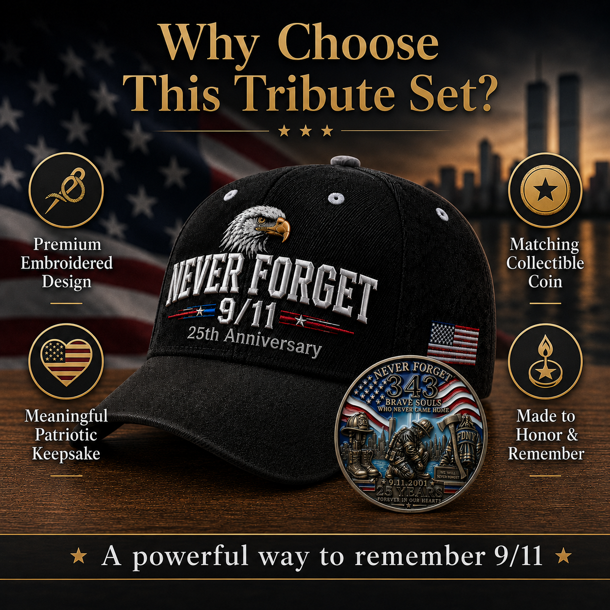 Never Forget 2001–2026 Honor Cap
