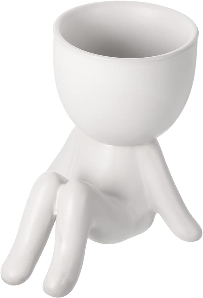 Little People Flower Pot Ceramic Flower Pot Succulent Pot Small Fake Plants Succulents Pots Sculpture Head Vase Air Plants Pot Garden Ceramic Planter Pots Fun Plant Pots Indoor Bud