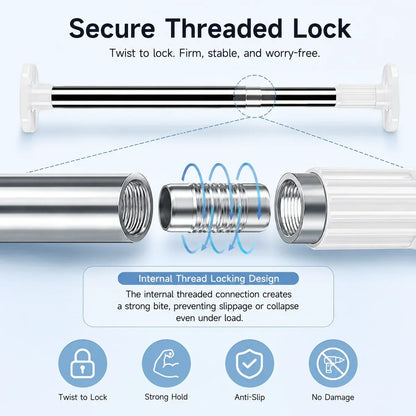 Drill-Free Adjustable Tension Rod – Expand Storage Without Wall Damage