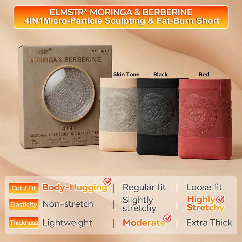 Elmstr® 2026 Moringa & Berberine 4-in-1 Micro-Particle Sculpting & Fat-Burn Shorts