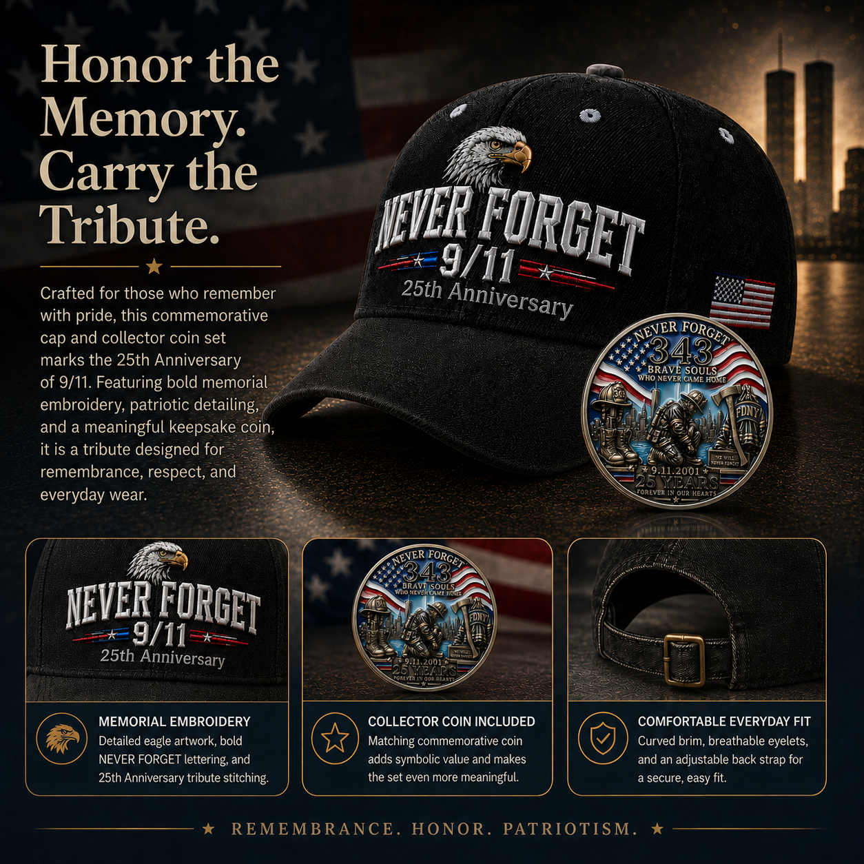 Never Forget 2001–2026 Honor Cap