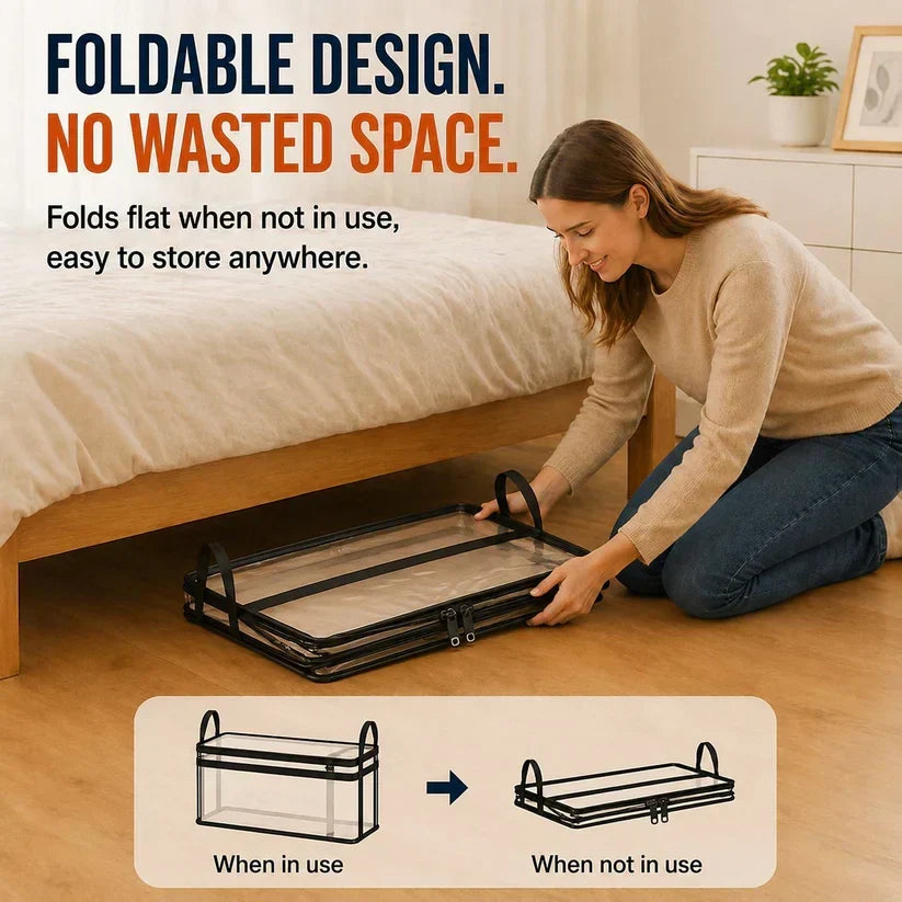 Portable Large Heavy-Duty Thick Plastic Clear Storage Box with Hinged Lid | Home, Travel & Camping