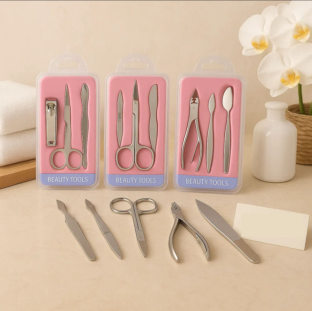 Stainless Steel Beauty Grooming Kit – Complete Nail & Eyebrow Care Set
