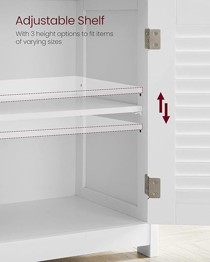 Bathroom Floor Cabinet, Bathroom Storage Cabinet, Freestanding, with Double Shutter Doors and Adjustable Shelf, for Bathroom, Living room, Entryway, Kitchen