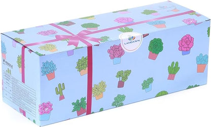 Cute Ceramic Succulent Garden Pots, Planter with Drainage and Attached Saucer, Set of 5 -Plants Not Included