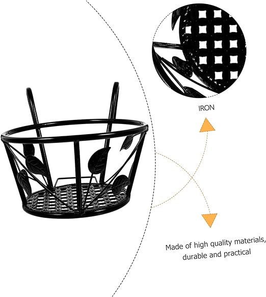 1pc Small Leaf Flower Basket Outdoor Decor Metal Fence Hanging Flower Pot Holder Railing Planter Hanger Hanging Planter Pots for Plants Flower Hanging Holder Window Leaves Iron