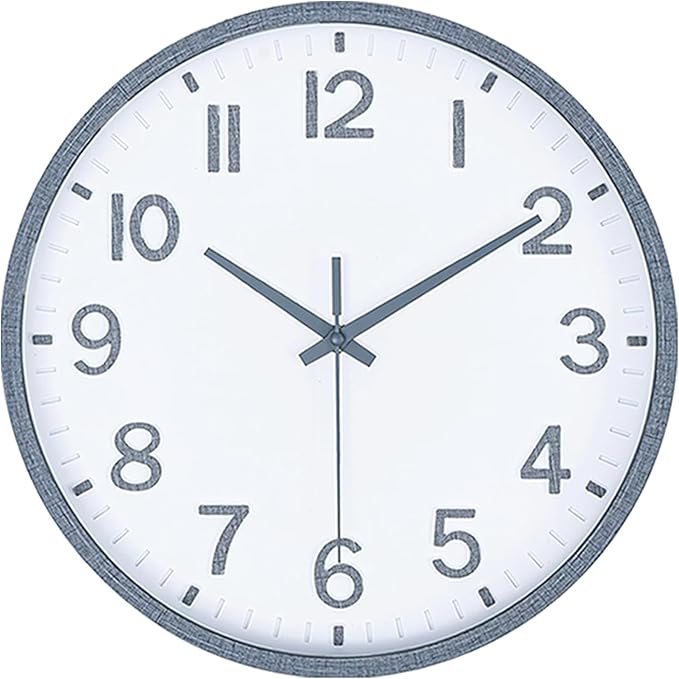 Wall Clocks Battery Operated 8 inch Modern Wall Clock,Silent Non Ticking Wall Clock for Living Room Bedroom Kitchen Office Classroom Decor (Gray White)