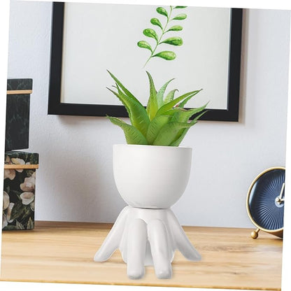 Little People Flower Pot Ceramic Flower Pot Succulent Pot Small Fake Plants Succulents Pots Sculpture Head Vase Air Plants Pot Garden Ceramic Planter Pots Fun Plant Pots Indoor Bud