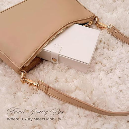 3 Layer Jewelry Organizer with Travel Jewelry Case - Jewelry Box with 2 Drawers - Large Jewelry Boxes for Women - Luxury Lockable Jewelry Holder Organizer - Gifts for Women