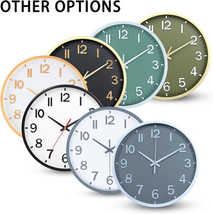 Wall Clocks Battery Operated 8 inch Modern Wall Clock,Silent Non Ticking Wall Clock for Living Room Bedroom Kitchen Office Classroom Decor (Gray White)