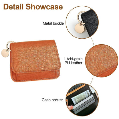 RFID Short Wallets for Women – Fashionable Card Holder with Key Ring & Coin Purse
