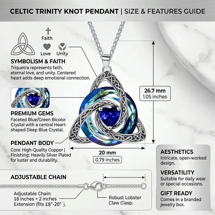 🔥 Last Day 50% OFF –♾️💖Birthstone Celtic Knot Necklace for Women