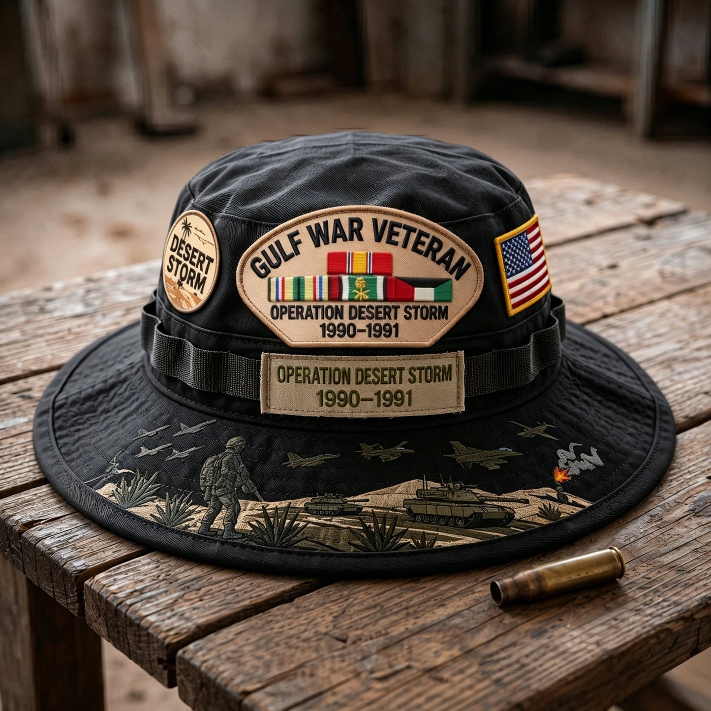 Gulf War Veteran Desert Storm Tribute Boonie Hat