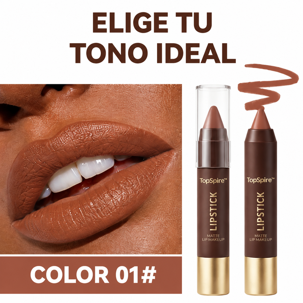 TopSpire™ Luxury Matte Lipstick – Soft Velvet Finish & All-Day Color