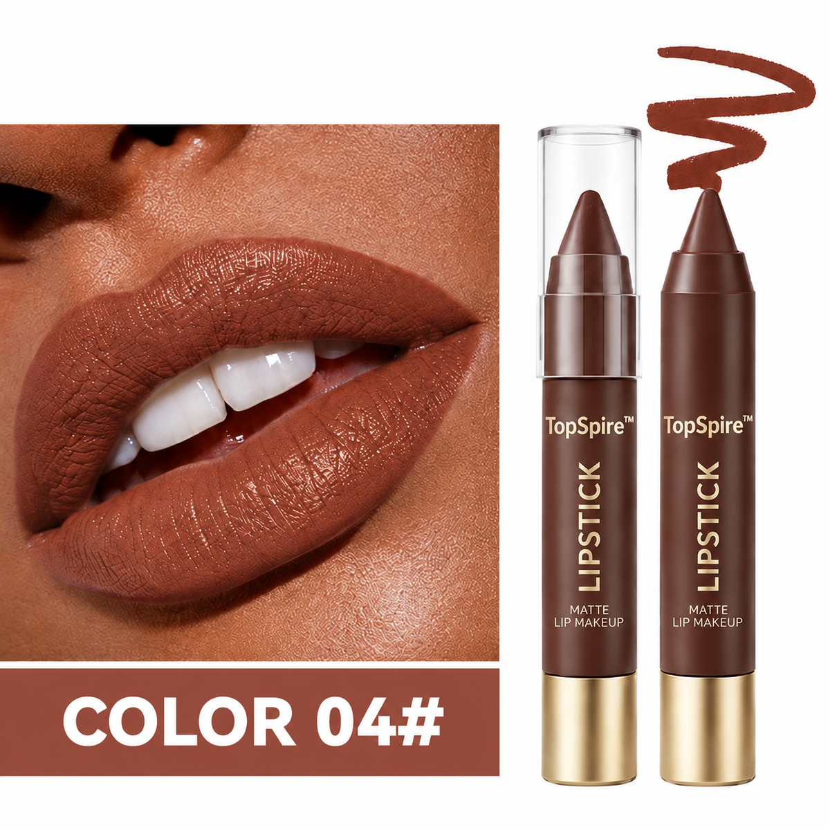 TopSpire™ Luxury Matte Lipstick – Soft Velvet Finish & All-Day Color