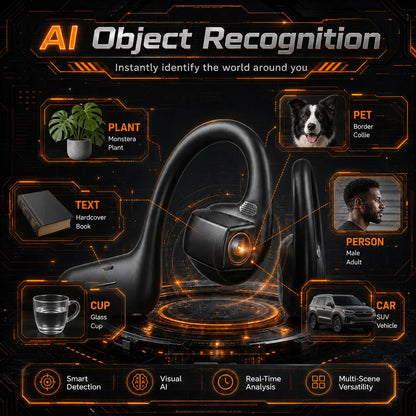 G206 On-Ear Wireless Bluetooth Headset - Audio Device with 8MP EIS Stabilized Camera, First-Person Perspective, Waterproof Headphones
