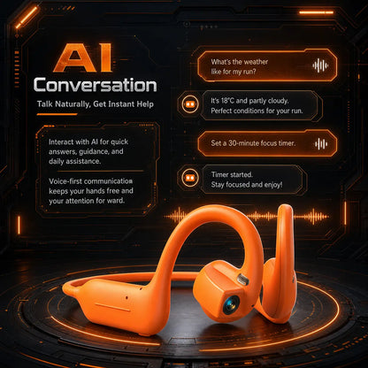 G206 On-Ear Wireless Bluetooth Headset - Audio Device with 8MP EIS Stabilized Camera, First-Person Perspective, Waterproof Headphones