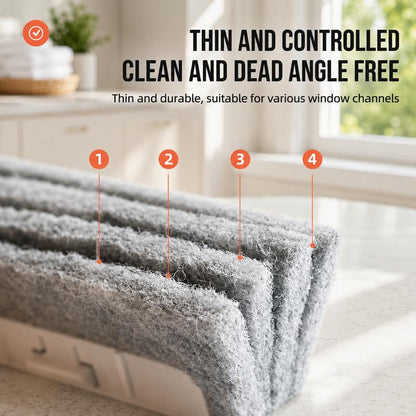 🧹 2-in-1 Window Track Cleaner With Deep Gap Brush & Scraper