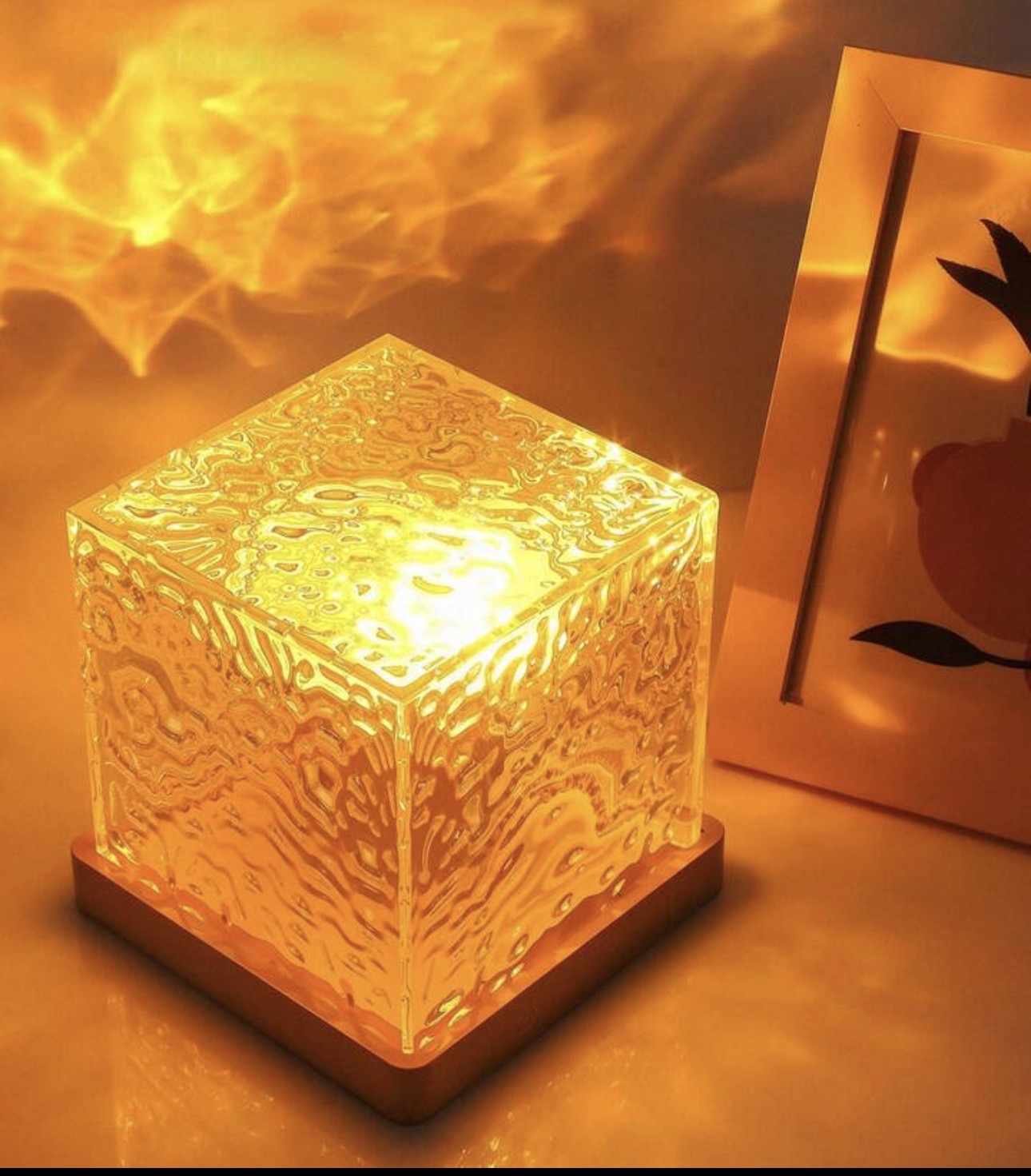 Luxury Crystal Glass Cube LED Ambient Lamp – Modern Decorative Night Light for Home & Office