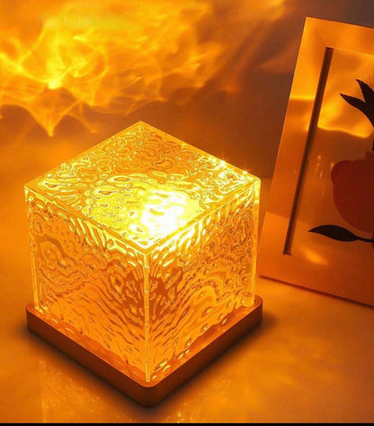 Luxury Crystal Glass Cube LED Ambient Lamp – Modern Decorative Night Light for Home & Office