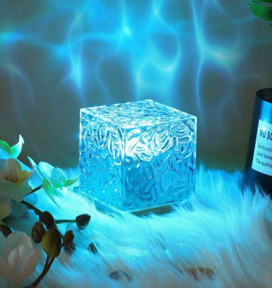 Luxury Crystal Glass Cube LED Ambient Lamp – Modern Decorative Night Light for Home & Office