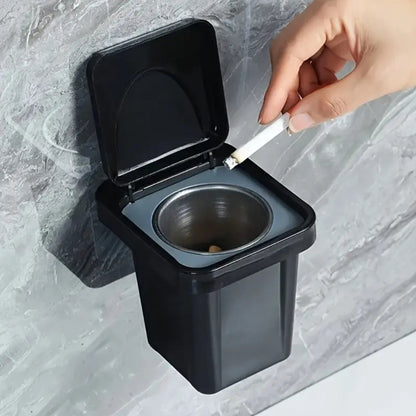 Wall mounted Compact cigarette ashtray trashbin