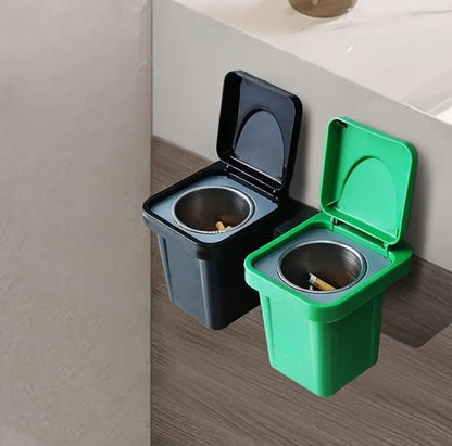 Wall mounted Compact cigarette ashtray trashbin