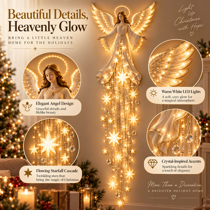 ✨Last Day 65% OFF✨ Angel Blessing Starfall Wall Light – Heavenly Christmas Wall Decor