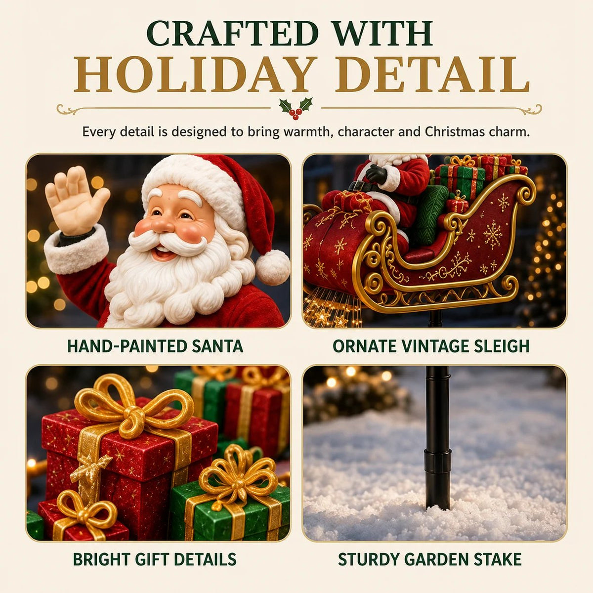 🔥Free Shipping -🎅✨ 2026 New Santa’s Flying Sleigh Gift Cascade – Solar Christmas Garden Light