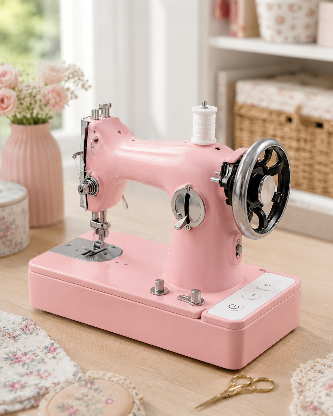 ❤️ Bring Back the Joy of Sewing – Vintage-Style Compact Electric Sewing Machine with Built-In Light & Starter Kit 🧵